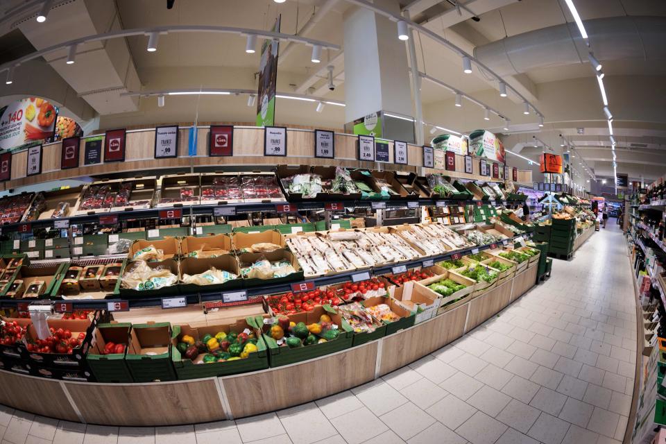 This photograph taken on May 31, 2023, shows the fruit and vegetable aisle of a Lidl discount supermarket, in Chatenay-Malabry. (Photo by JOEL SAGET / AFP) (Photo by JOEL SAGET/AFP via Getty Images)