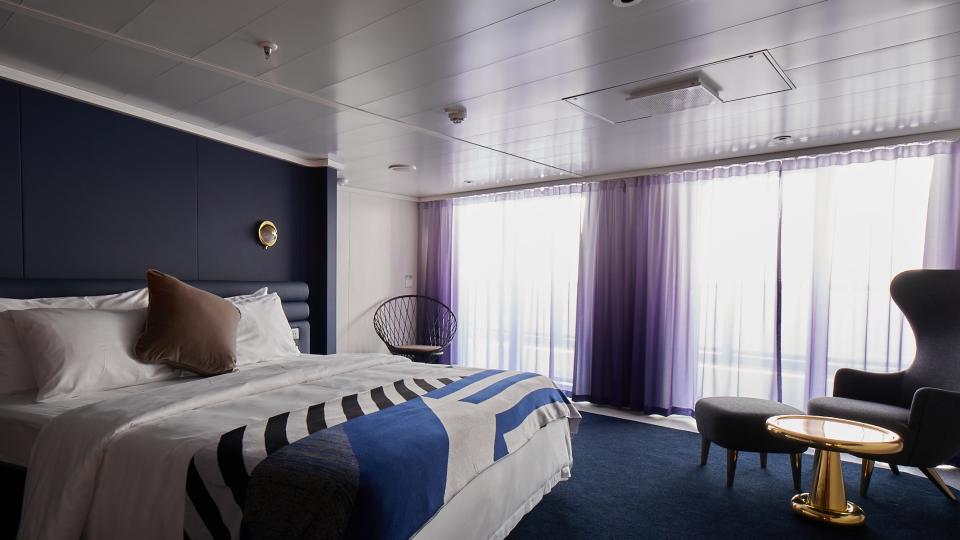 A look inside one of the bedrooms onboard the vessel.