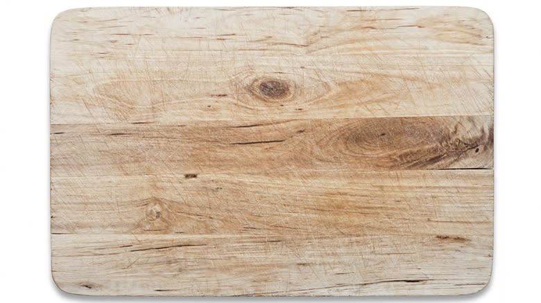 Scarred wooden cutting board