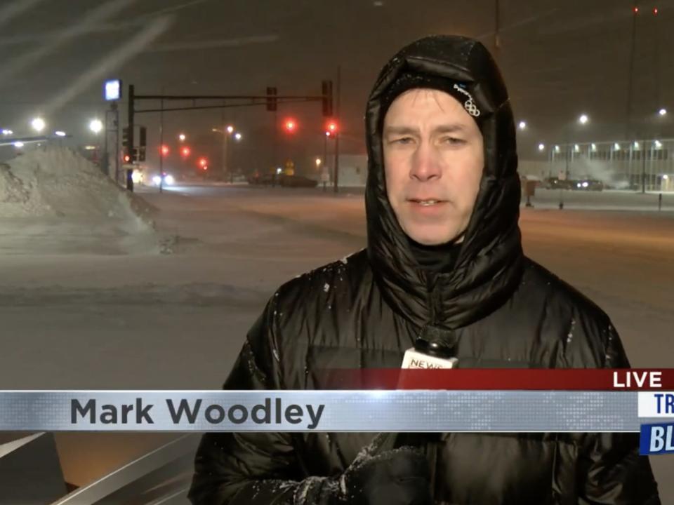 Mark Woodley of KWWL reports live amid a blast of winter weather in Waterloo, Iowa.