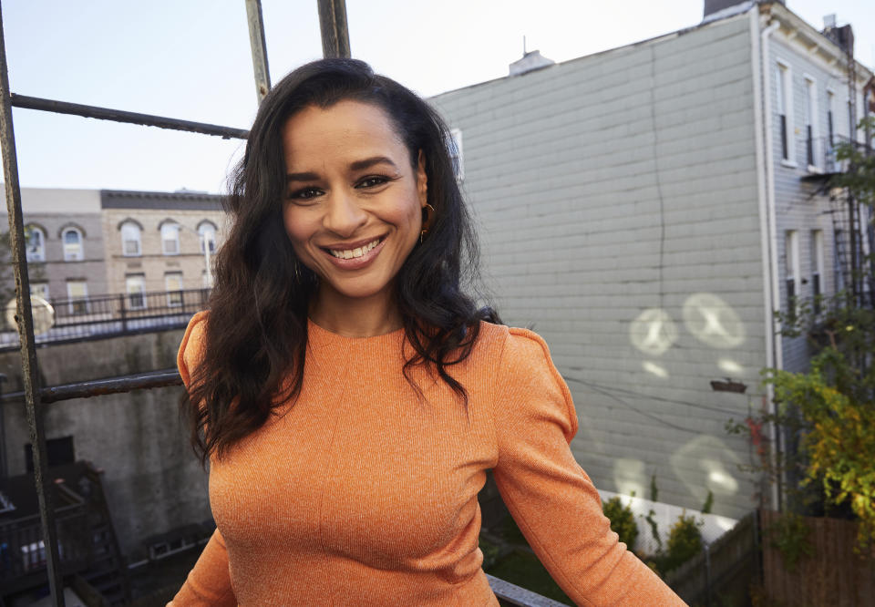 Sarah Cooper poses for a portrait in the Brooklyn borough of New York, on Monday, Nov. 9, 2020. Cooper has been named one of The Associated Press' Breakthrough Entertainers of 2020. (Photo by Matt Licari/Invision/AP)