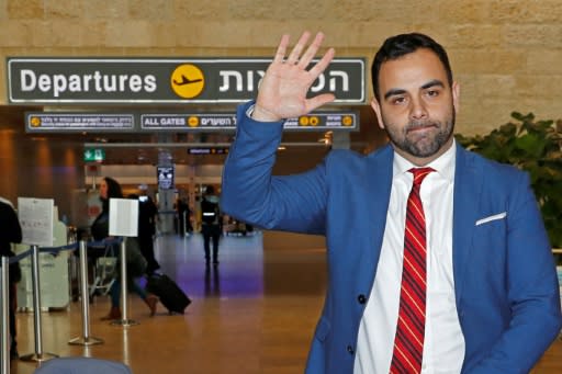 HRW's Omar Shakir at Ben Gurion Airport on November 25, 2019, after being expelled from Israel