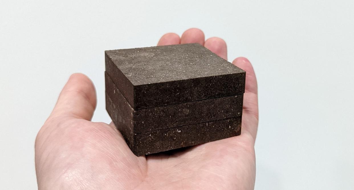  StarCrete, a material made of potato starch, salt and simulated Mars or moon dirt, is twice as strong as conventional concrete, its creators say. 