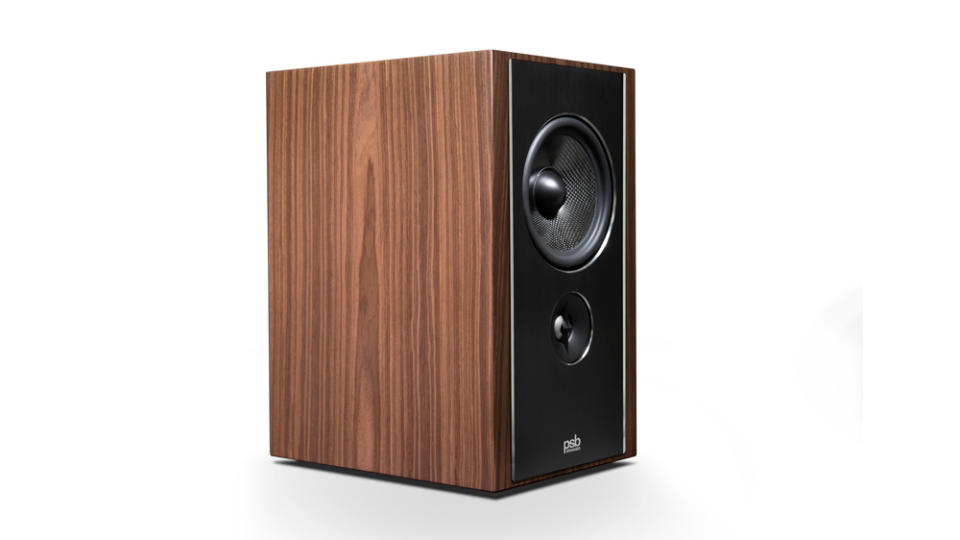 Thoughtful details include contrasting wood with brightwork and black front baffles. - Credit: Photo: Courtesy of PSB Speakers.