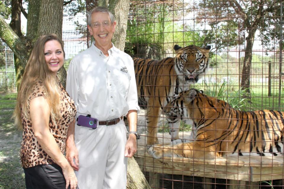 <div class="inline-image__caption"><p>Carole and Howard Baskin at Big Cat Rescue in Tampa, Florida.</p></div> <div class="inline-image__credit">Courtesy Big Cat Rescue</div>