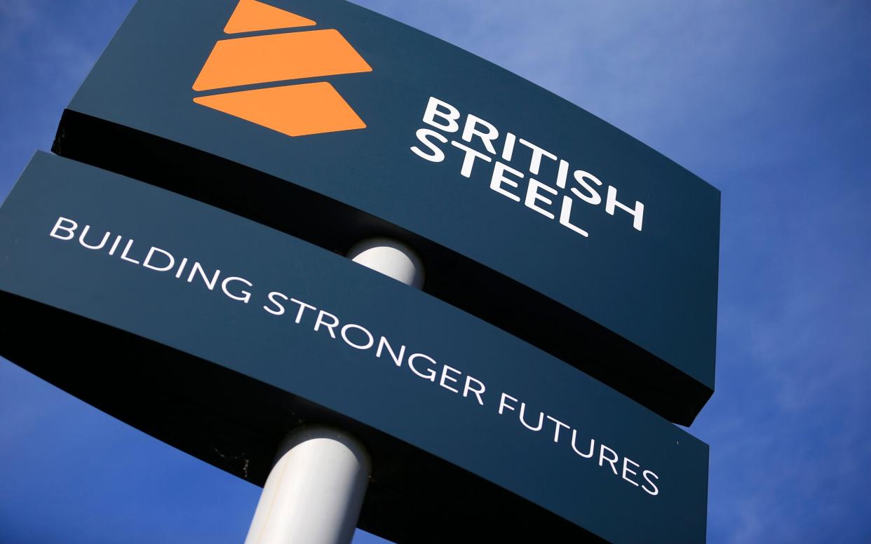 British Steel sign  - LINDSEY PARNABY/AFP