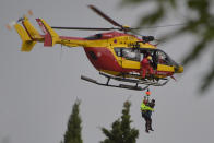 <p>L’épisode orageux a entraîné quelques 250 interventions de pompiers durant la nuit. 700 d’entre eux et sept hélicoptères sont actuellement mobilisés sur le terrain.<br>(Crédit : Getty Images) </p>