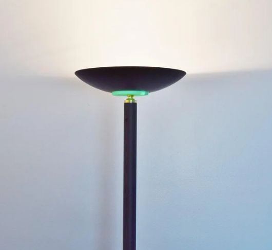 A halogen torchiere floor lamp