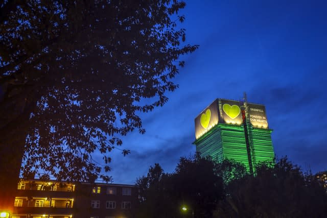 The Grenfell Tower in west London (Steve Parsons/PA)