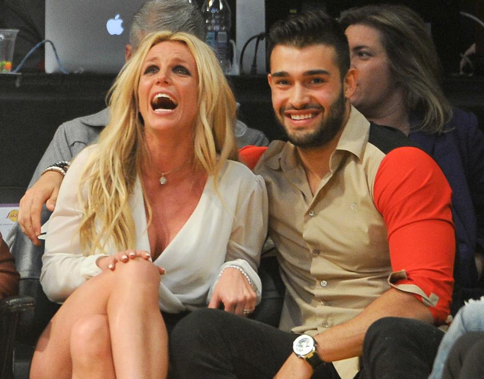 A closeup of Britney and Sam