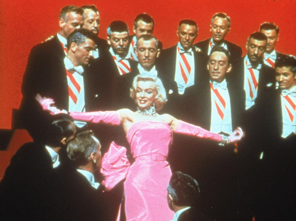 A girl’s best friends: Monroe, centre, during one of the film’s famous musical numbers (© Twentieth Century Fox)