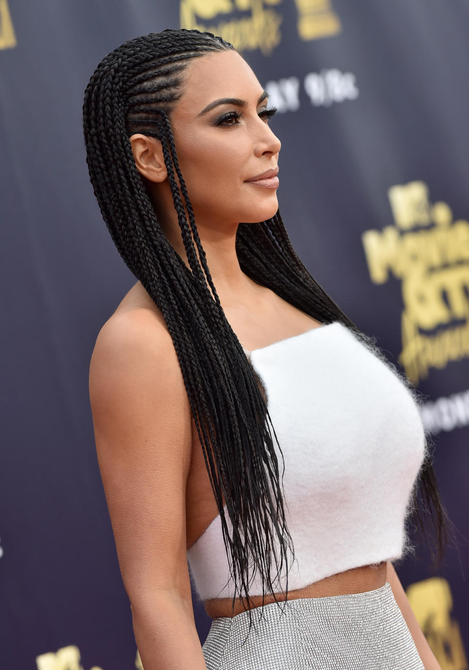 Kim Kardashian attends the 2018 MTV Movie And TV Awards at Barker Hangar on June 16 in Santa Monica, California. (Photo: Axelle/Bauer-Griffin via Getty Images)