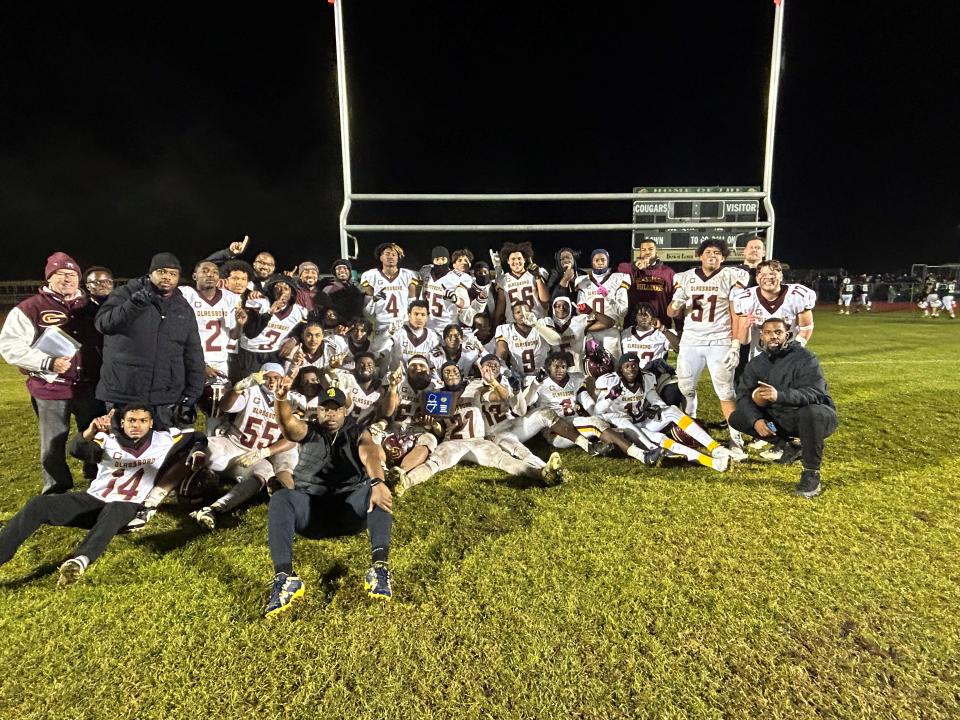 The Glassboro High School football team celebrated its first sectional title since 2013 after a 20-0 win at Schalick Friday night in the Central Jersey Group 1 championship.