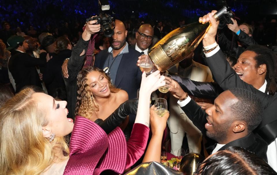 Adele, Beyoncé, Jay-Z, and Rich Paul, 2023 Grammy Awards, Show, Behind the Scenes