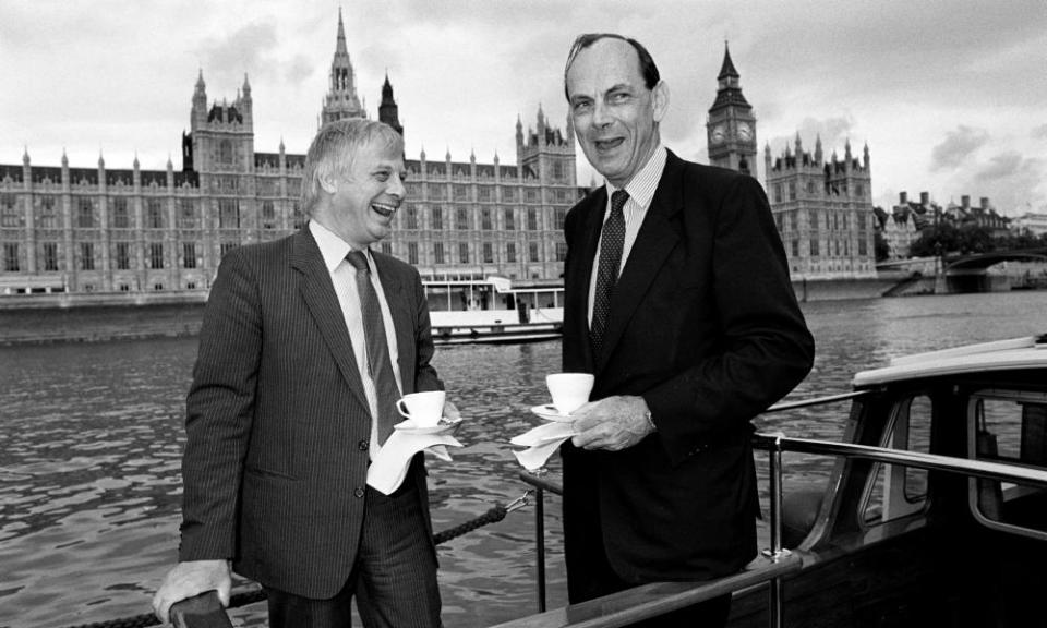 Nicholas Edwards, right, with Chris Patten in 1989.
