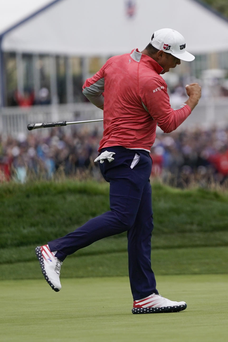 Gary Woodland celebrates after winning the U.S. Open Championship golf tournament Sunday, June 16, 2019, in Pebble Beach, Calif. (AP Photo/David J. Phillip)