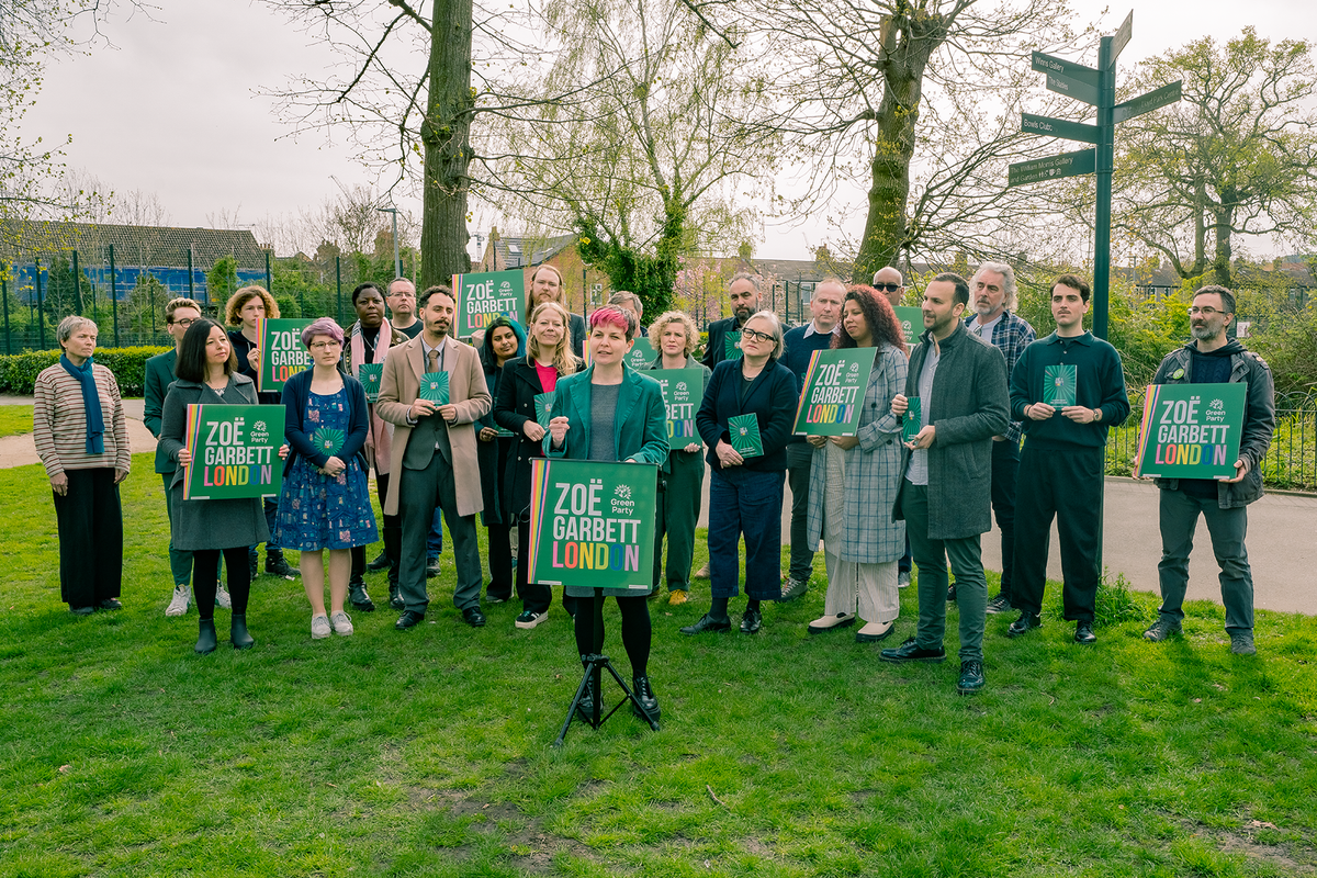 Zoe Garbett launched her mayoral campaign in Walthamstow on Monday (Green Party)