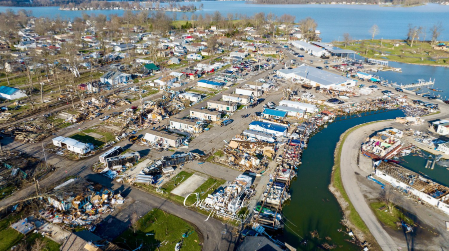 Storm damage to the Indian Lake area on March 16 (Photo Courtesy/Indian Lake Aerials by Kevin Campbell).