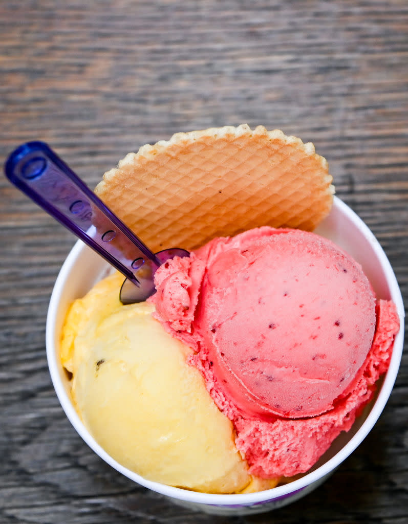 Closeup of ice cream in a cup