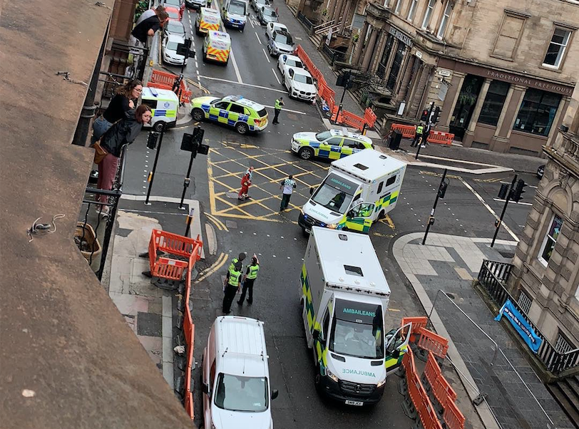 Roads were closed in Glasgow city centre due to a 'serious police incident'. (PA)