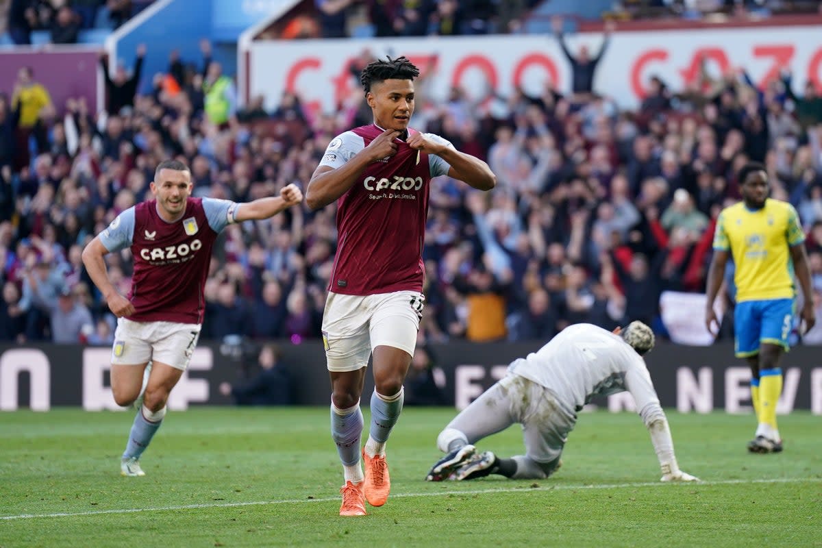 Ollie Watkins celebrates his late second (Joe Giddens/PA) (PA Wire)