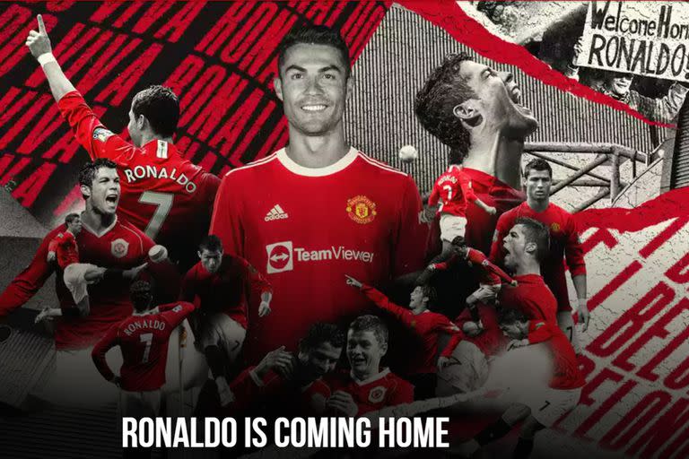 "Ronaldo vuelve a casa", indicó la página principal del sitio oficial de Manchester United al momento de anunciar un regreso que no tuvo el efecto deseado