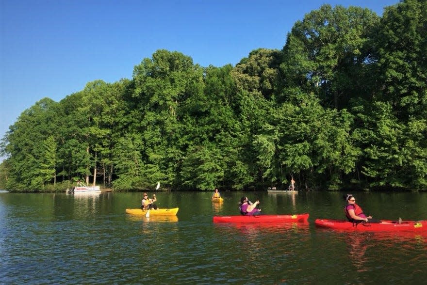 Kayaking is a popular activity at Lake Cooley