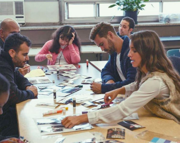 Nick with Vanessa and her students (Photo: Instagram)