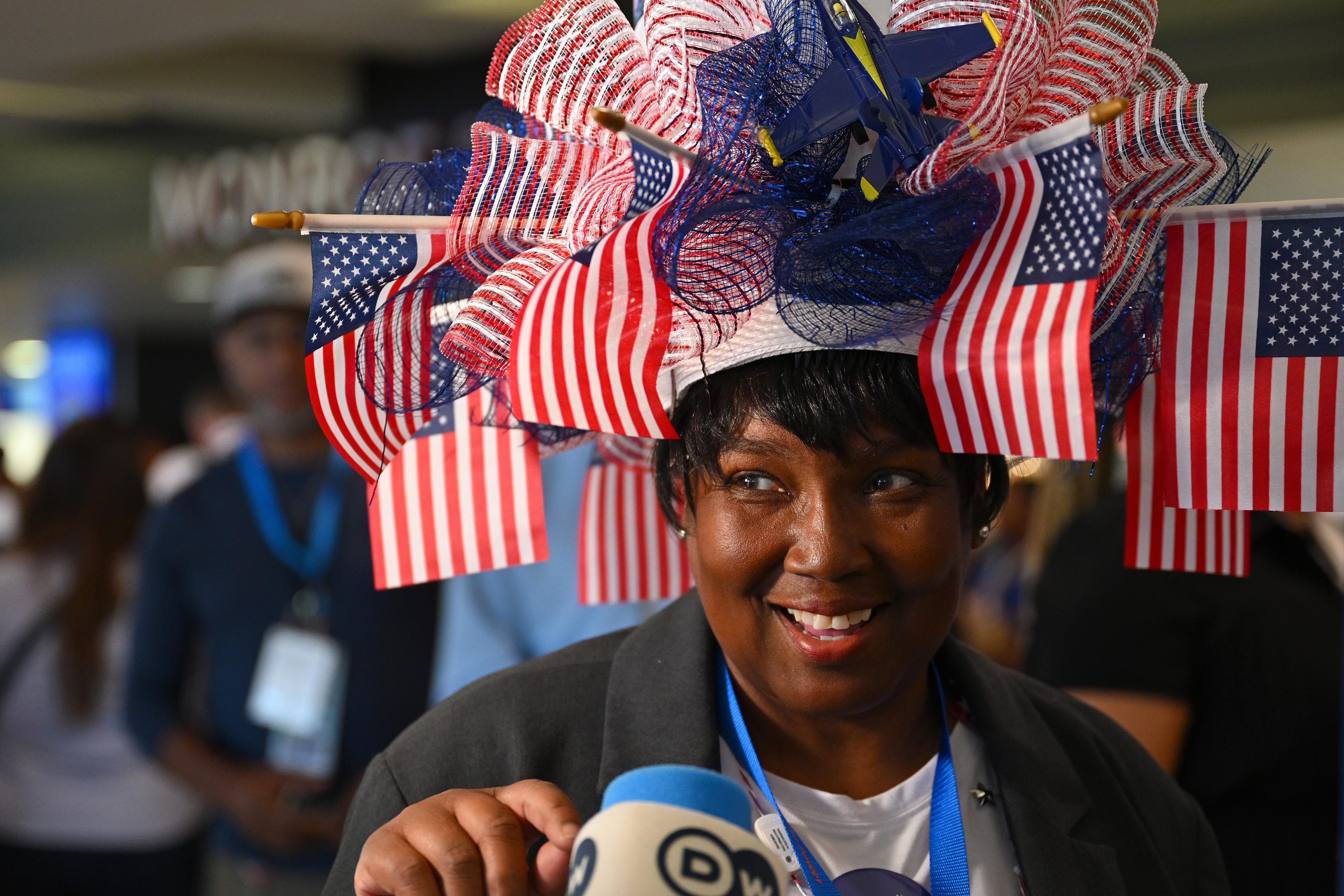 Jewel Cannada-Wynn of Pensacola, Fla., arrives for the start of the Democratic National Convention on Tuesday. (Brandon Bell/Getty Images)