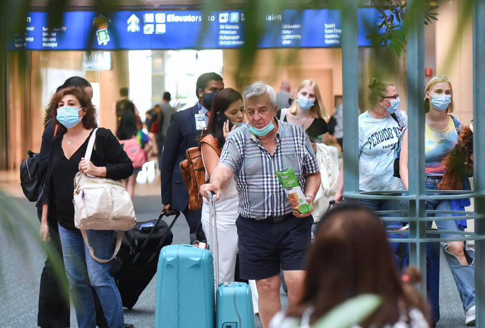 The CDC is urging caution about traveling to Florida amid the spread of the Delta variant. (Photo by Paul Hennessy/SOPA Images/LightRocket via Getty Images)