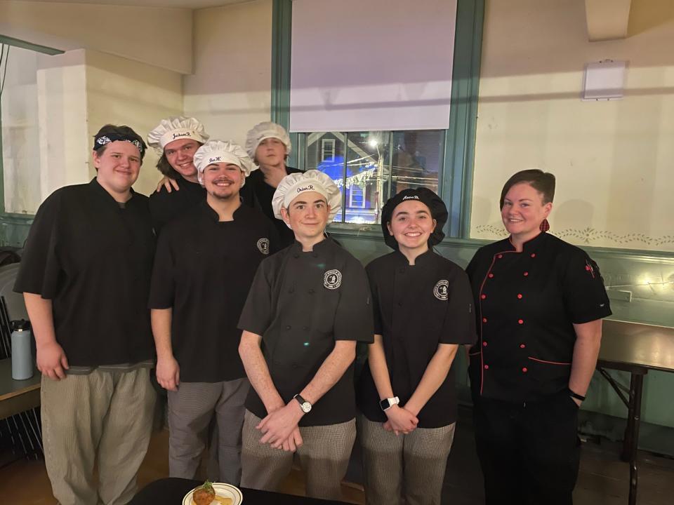 Culinary students from the Seacoast School of Technology participated in the Evening with Exeter’s Chefs event and prepared and served appetizers to guests.