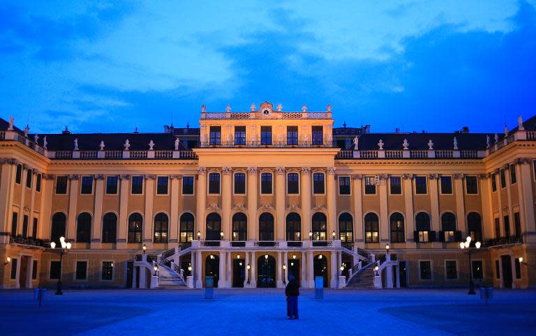 Facade of the Schoenbrunn Palace in Vienna, pictured on March 27, 2014