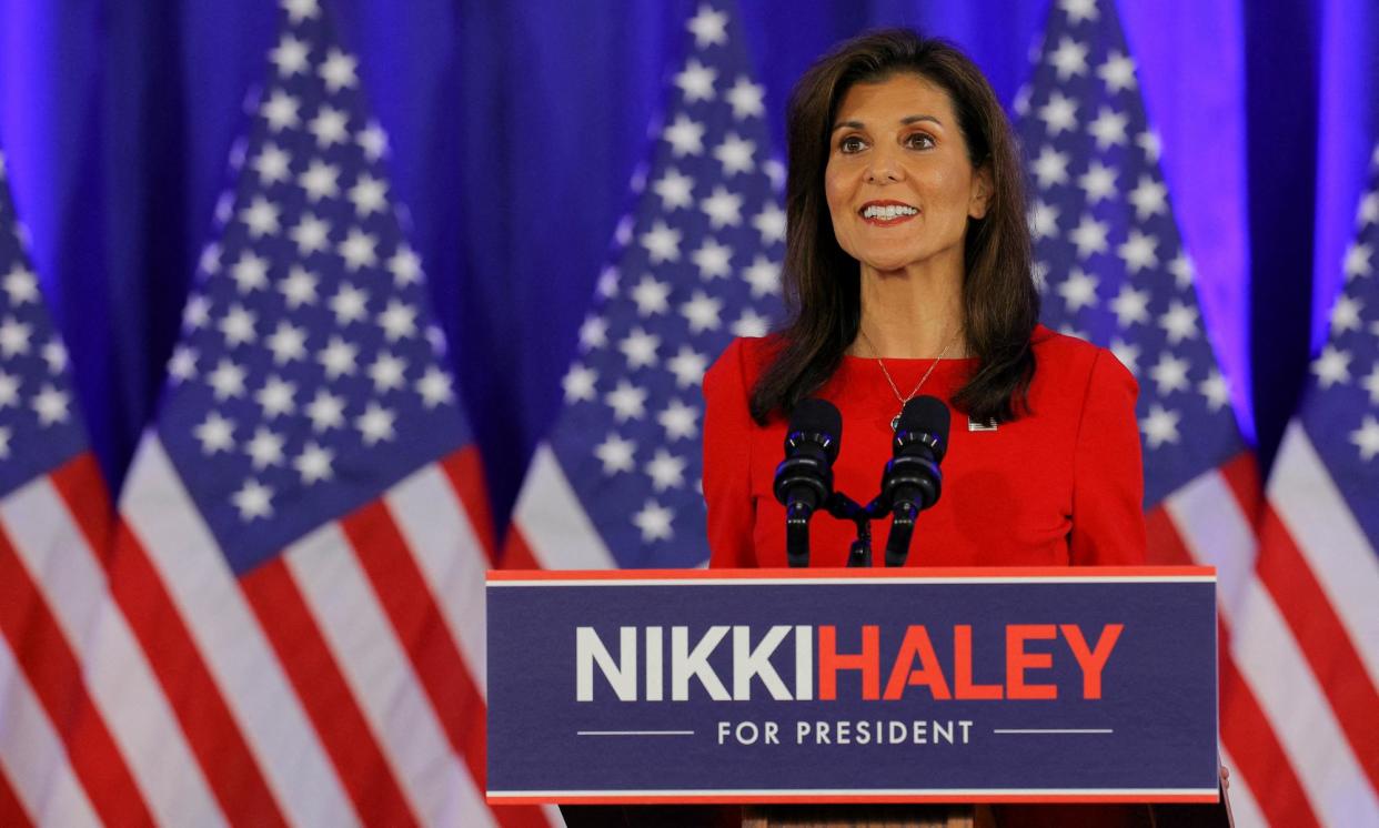 <span>Nikki Haley in Charleston, South Carolina, on 6 March. </span><span>Photograph: Brian Snyder/Reuters</span>