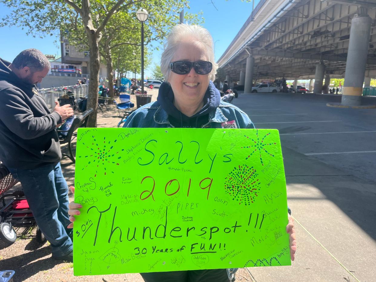 Sally Jessel’s Thunder Over Louisville tradition to get to this prime spot, near Joe’s Crab Shack, has been a tradition since 1991. She and a small crew arrived, with chairs, blankets, and snacks, around 6 a.m. Saturday.