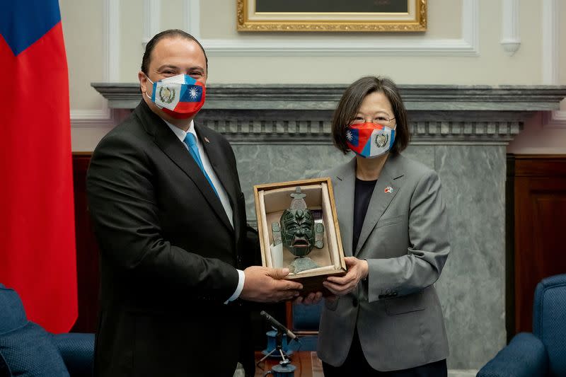 Taiwan President Tsai Ing-wen meets Guatemala's Foreign Minister Mario Bucaro in Taipei