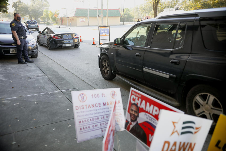 Texas lawmakers are moving to ban drive-thru voting and other practices that made casting ballots easier during the 2020 election, changes that will make it harder for voters with disabilities to participate even if Texas Republicans abandon provisions that specifically target people with disabilities.  (Photo: Sandy Huffaker via Getty Images)