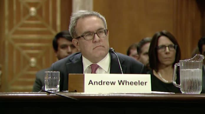 Andrew R. Wheeler,&nbsp;the nominee for EPA deputy administrator,&nbsp;testified before the Senate Environment and Public Works Committee on Nov. 8. (Photo: Senate EPW)