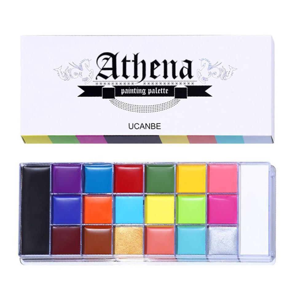 11) UCANBE Athena Face Body Paint Oil Palette, Professional Flash Non Toxic Safe Tattoo Halloween FX Party Artist Fancy Makeup Painting Kit For Kids and Adult