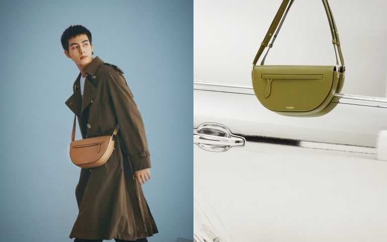   BURBERRY 奶茶色中型皮革Olympia包／75,000元、橄欖色小型皮革Olympia包／65,000元（圖／品牌提供）  