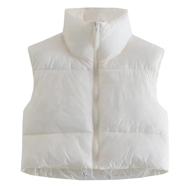 Cropped Puffer Vest Sage / S by Betsey's Boutique