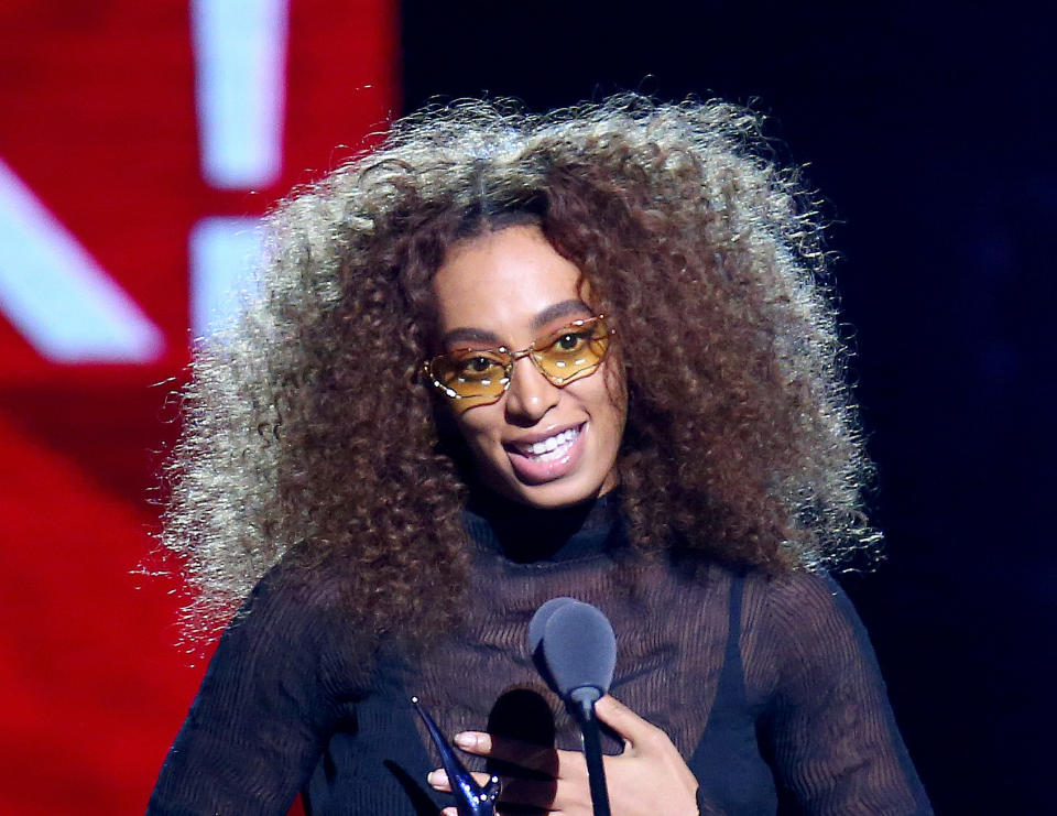 NEWARK, NJ - AUGUST 05:  Honoree Solange Knowles speaks onstage during the 2017 Black Girls Rock! at NJPAC  on August 5, 2017 in Newark, New Jersey.  (Photo by Paul Zimmerman/WireImage)