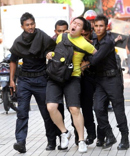 Malaysian police drag away a protestor during an anti-government rally in Kuala Lumpur in April 2012. Malaysia's Sedition Act is to be repealed and replaced with the National Harmony Act. The new act will safeguard the right to freedom of speech while protecting national unity by preventing the incitement of religious or ethnic hatred