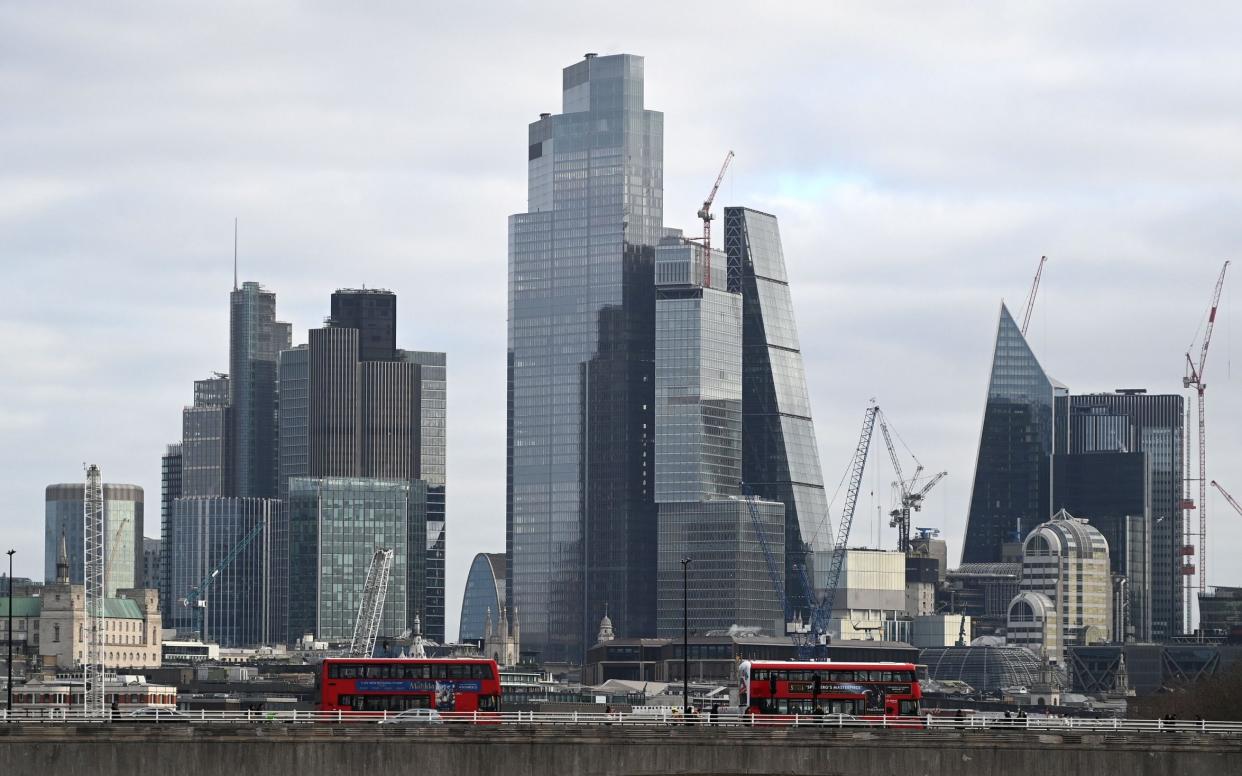 Mandatory Credit: Photo by ANDY RAIN/EPA-EFE/Shutterstock (13743822b)The City of London in London, Britain, 27 January 2023. British Chancellor Jeremy Hunt has outlined his governments plan for growth in a major speech on the economy. Hunt said he wants make the UK one of Europe's most exciting, most innovating and most prosperous economies, with 'world beating enterprises to make Britain the world's next Silicon Valley.'Jeremy Hunt delivers speech on UK's prospects for economic growth, London, United Kingdom - 27 Jan 2023 - ANDY RAIN/EPA-EFE/Shutterstock