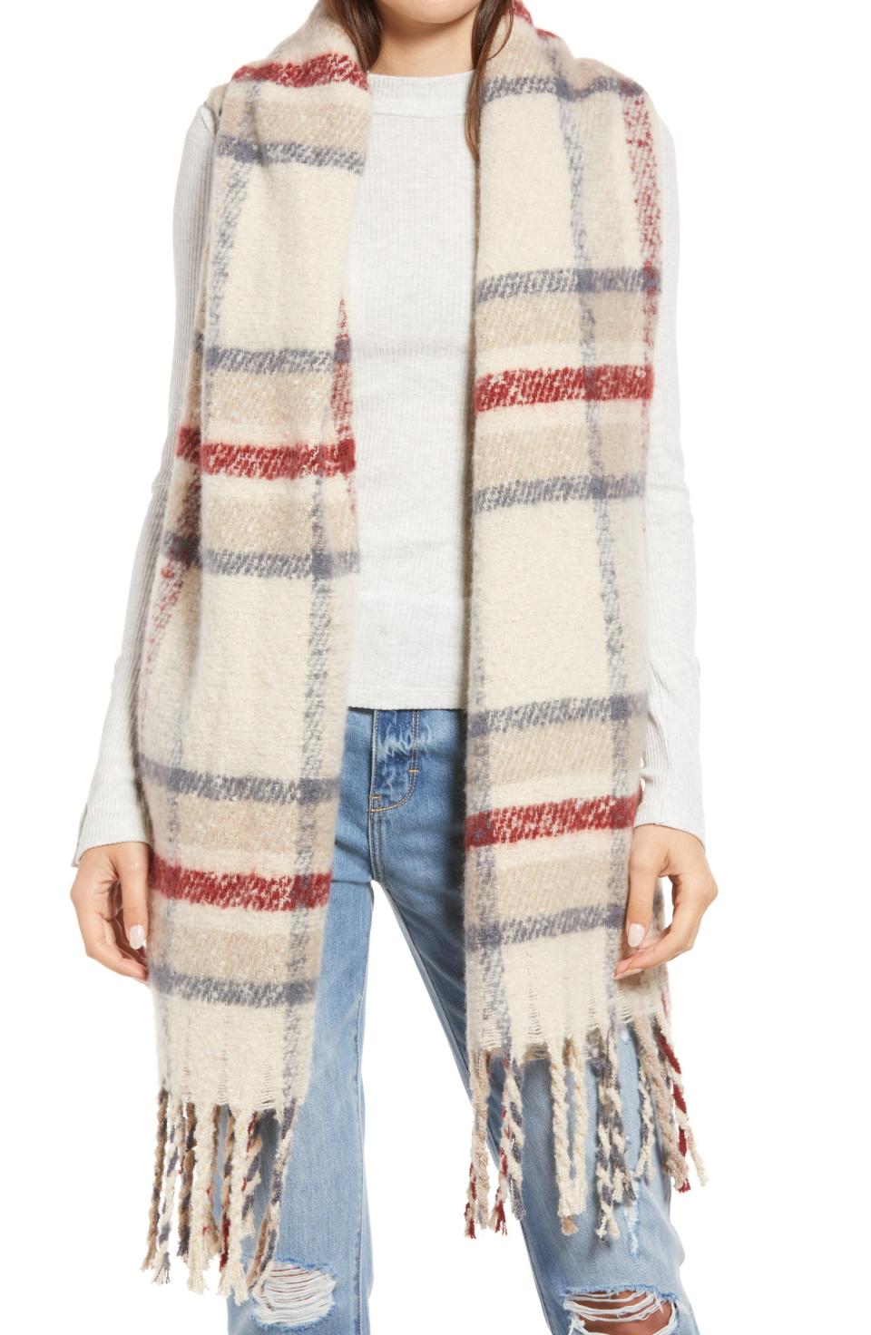 13) Exaggerated Plaid Scarf