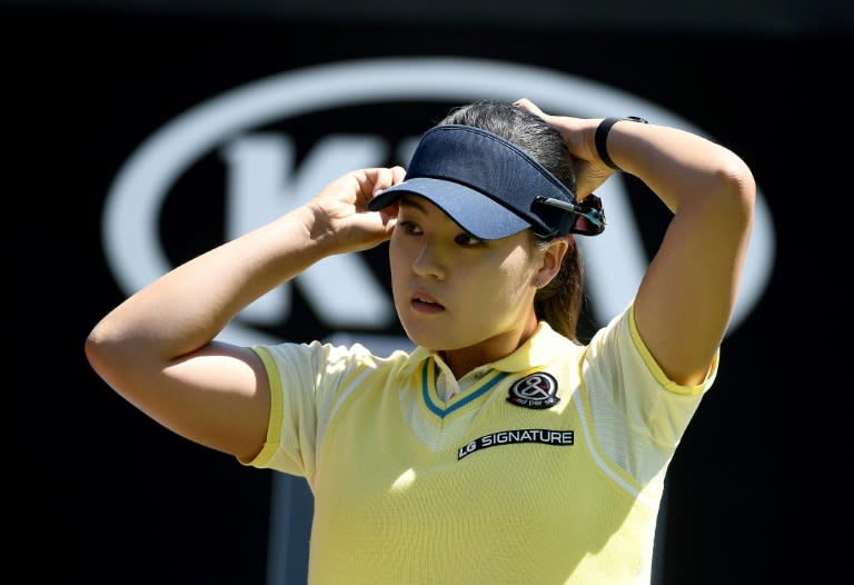 Chun In-Gee of South Korea prepares to tee off during the KIA Classic, at the Park Hyatt Aviara Resort in Carlsbad, California, on March 25, 2017