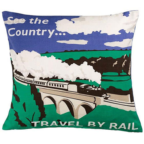 <b>Travel by train</b><br><br>A vintage-inspired print is a great way to give your home a heritage look without going too twee. Let the train take the strain and celebrate the nostalgia of a bygone age with this bright, bold - and just a little quirky - retro steam train cushion. <br><br><b>£30, <a href="http://www.johnlewis.com/231585489/Product.aspx?SearchTerm=RecentlyViewedList" rel="nofollow noopener" target="_blank" data-ylk="slk:John Lewis;elm:context_link;itc:0;sec:content-canvas" class="link ">John Lewis</a></b>