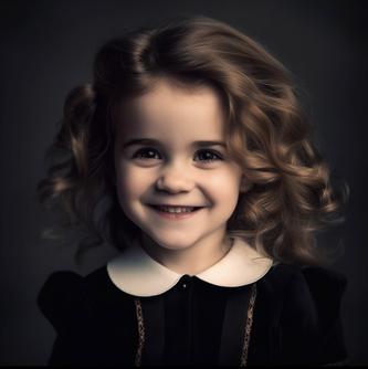 Close-up of young Hermione smiling