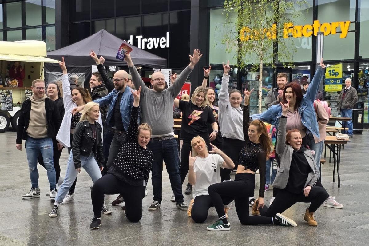 The flash mob in Barons Quay on Sunday <i>(Image: KMTC)</i>