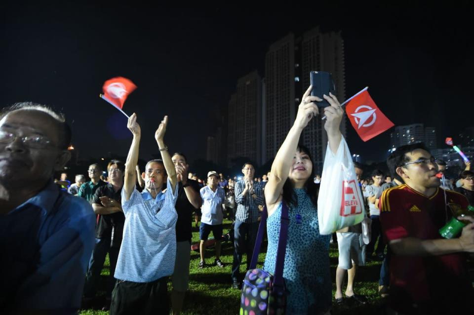 Supporters cheering at the rally. (Photo: Joseph Nair)