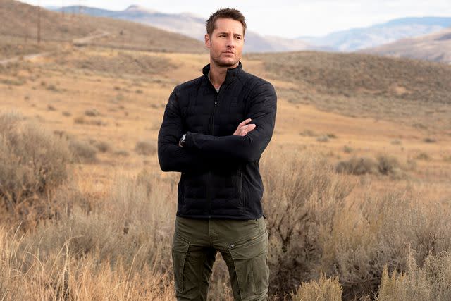 <p>Michael Courtney/CBS</p> Justin Hartley as Colter Shaw in 'Tracker'